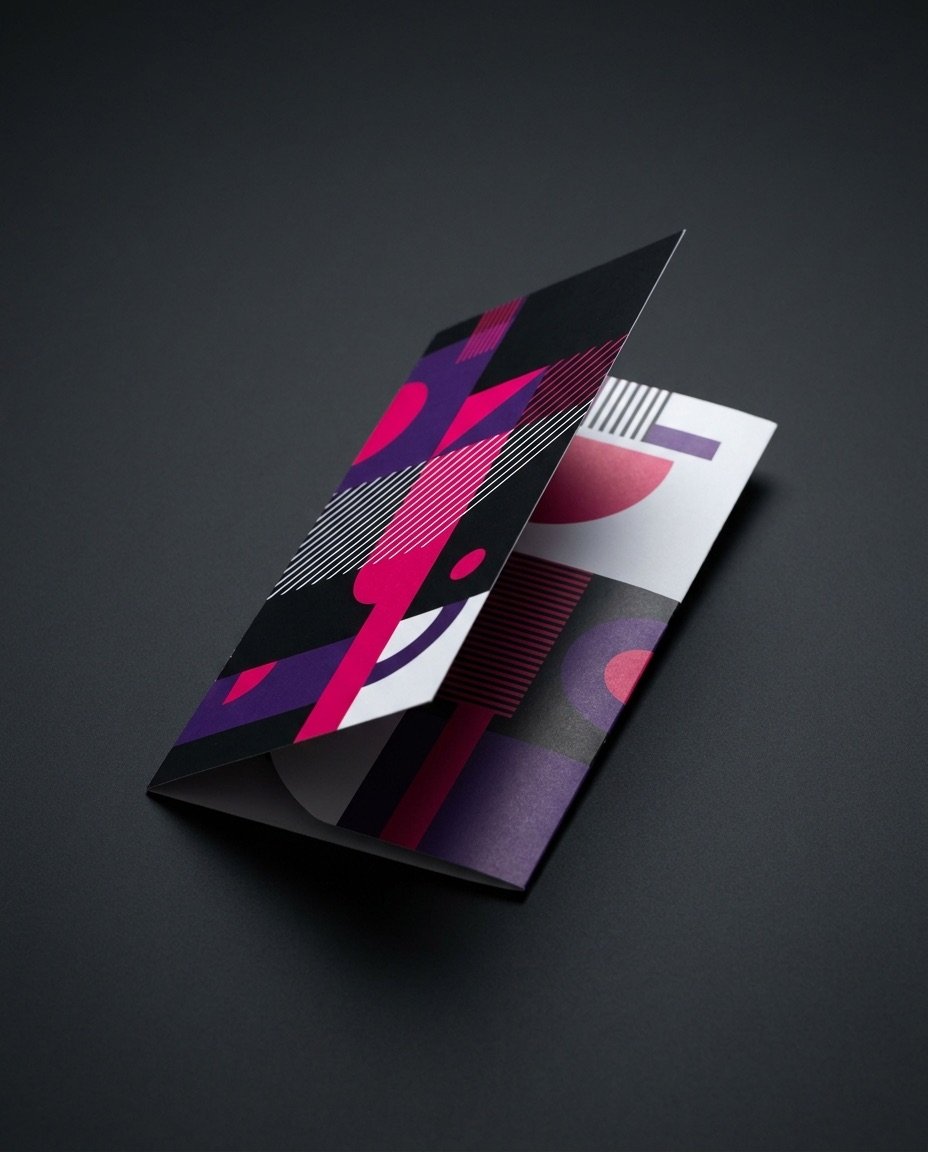 Aufgestellter Falzflyer mit modernem Design
